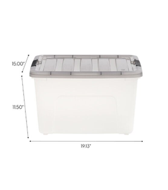 Iris 40qt Stack & Pull Clear Storage Boxes With Gray Lid 5pk, , hi-res, image 5