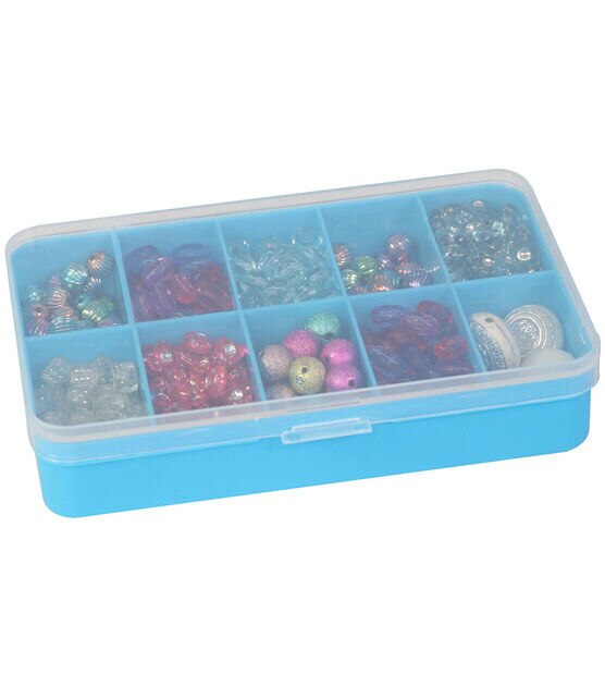 Everything Mary 6 Blue 10 Compartment Plastic Storage Box With