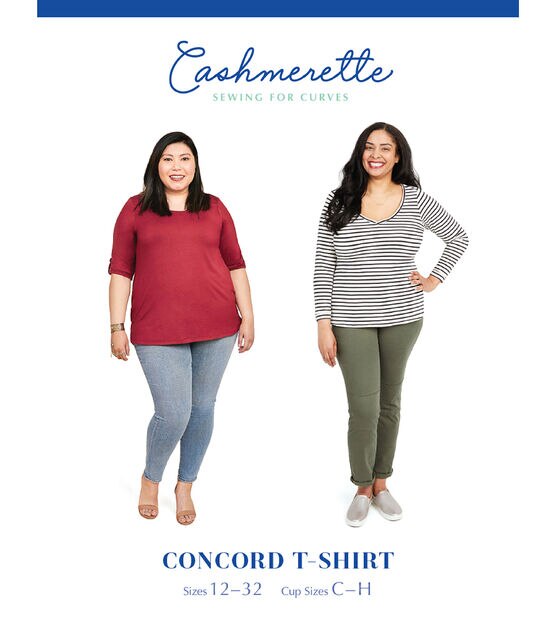 Cashmerette Size 12 to 32 Women's Concord T Shirt Sewing Pattern