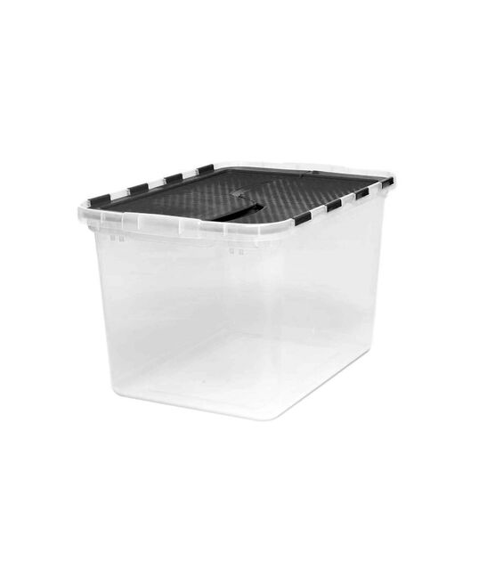 Homz Products 2-Pack Large 10-Gallons (40-Quart) Black Tote with Standard  Snap Lid in the Plastic Storage Containers department at