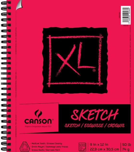 Canson XL 9''x12'' 100 Sheets Spiral Sketch Pad