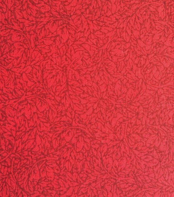 Red Leaf Textured Quilt Cotton Fabric by Keepsake Calico