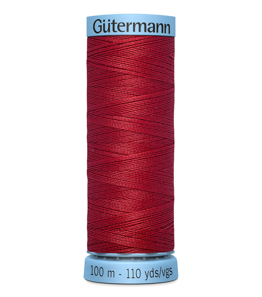 Gutermann 110yd 30wt Silk Thread, 046 Red, swatch