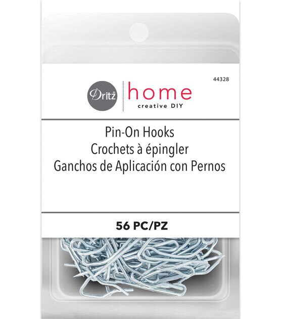 Dritz Home Pin-On Drapery Hooks, 56 pc, Nickel