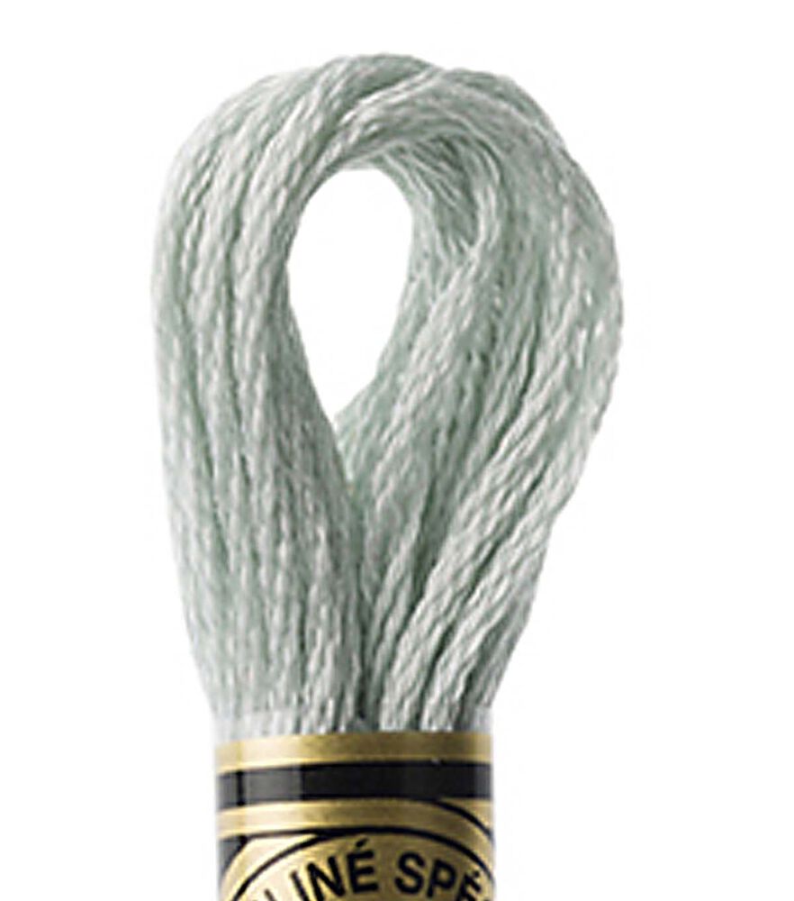 DMC 8.7yd Greens & Grays 6 Strand Cotton Embroidery Floss, 928 Light Gray Green, swatch, image 6