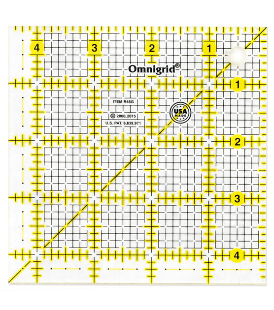 Omnigrid Square Grid Ruler, 4-1/2" x 4-1/2"