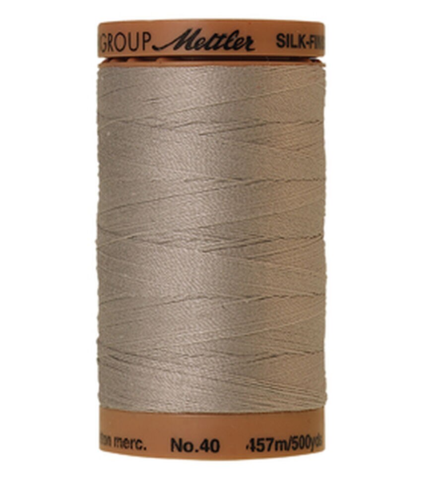 Mettler 500yd Silk Finish 40wt Cotton Thread 5ct, Ash Mist, swatch