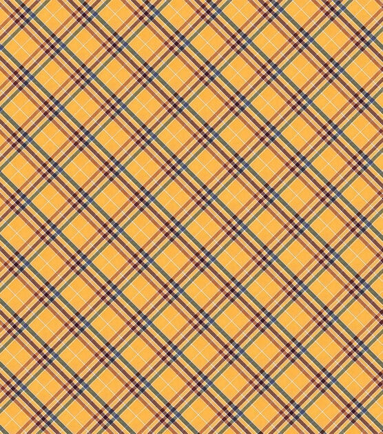 Fall Mustard Plaid Bias Super Snuggle Flannel Fabric