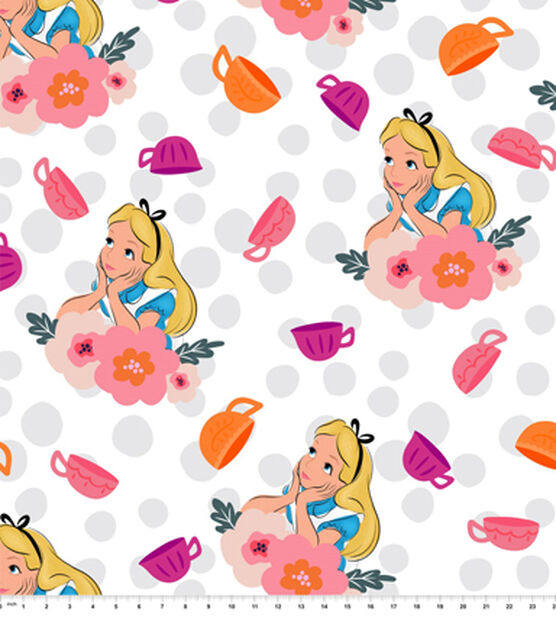 Alice In Wonderland Teacups Fleece Fabric