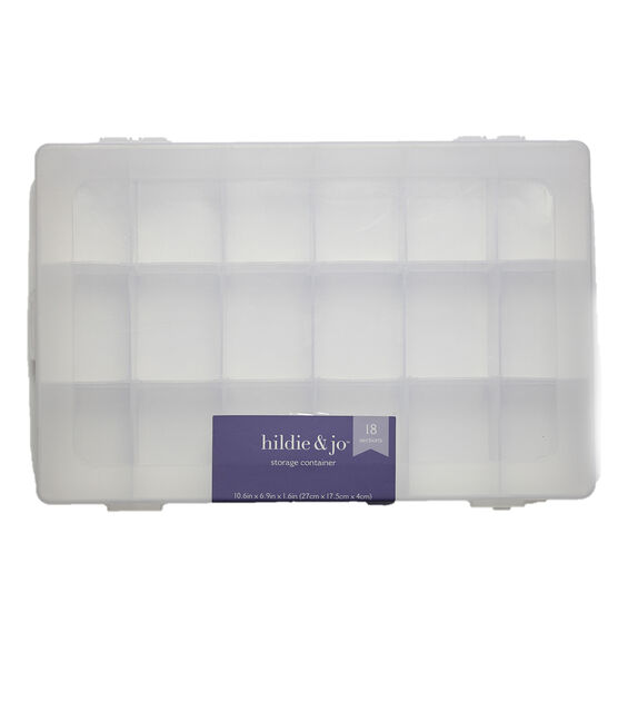 11" Clear Plastic Storage Container With 18 Compartments by hildie & jo