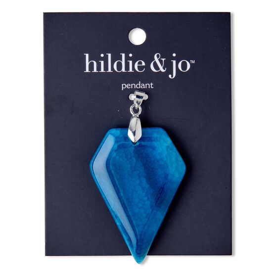 3" Blue Diamond Agate Stone Pendant by hildie & jo