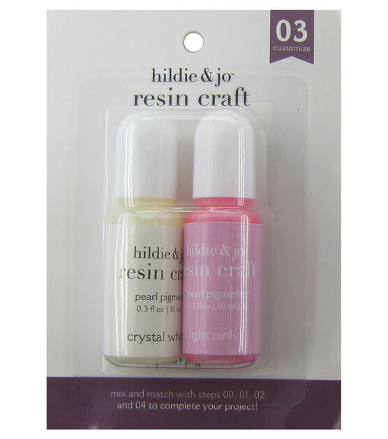 0.3oz Crystal White & Light Pink Pearl Resin Pigments 2ct by hildie & jo