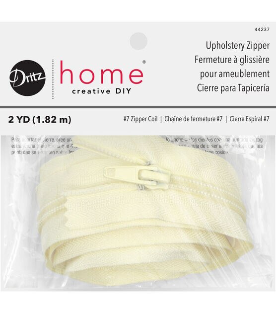 Dritz Home 72" Nylon Upholstery Zipper, Cream