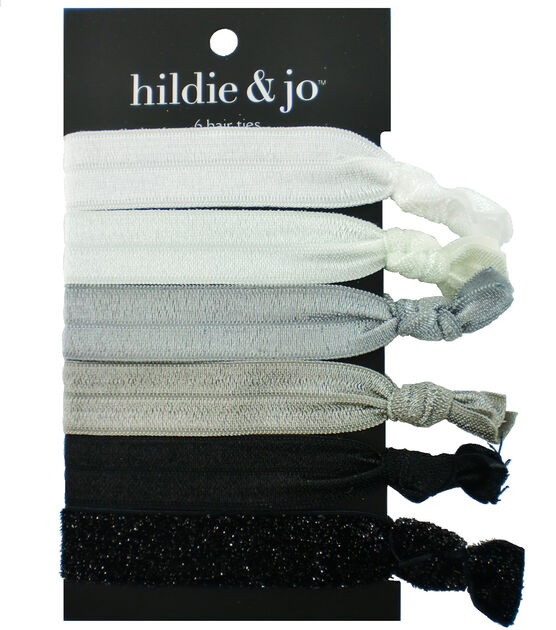 6ct Gray Tones Polyester Hair Ties by hildie & jo