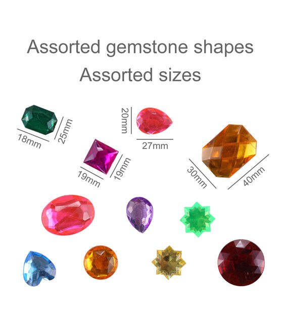Transparent Acrylic - Assorted Colors Gemstones - 1 lb