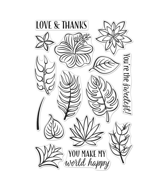 Hero Arts Clear Stamp Set Tropical Flowers