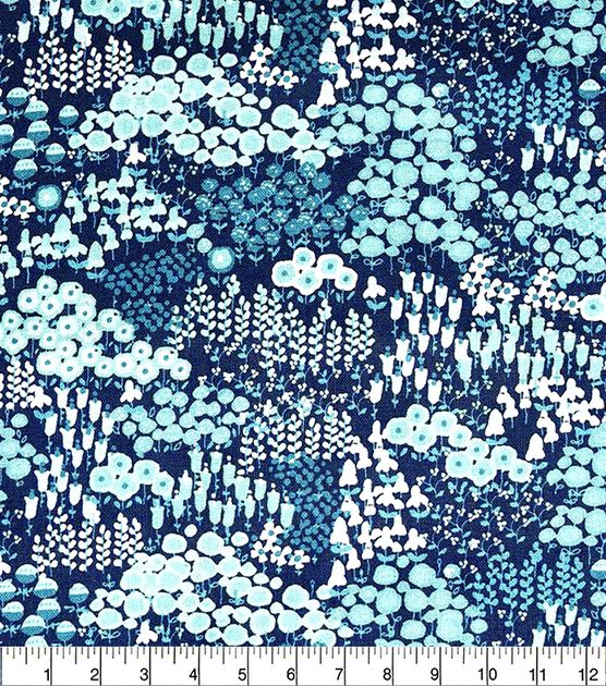 18" x 21" Teal Floral Cotton Fabric Quarter 1pc by Keepsake Calico, , hi-res, image 3