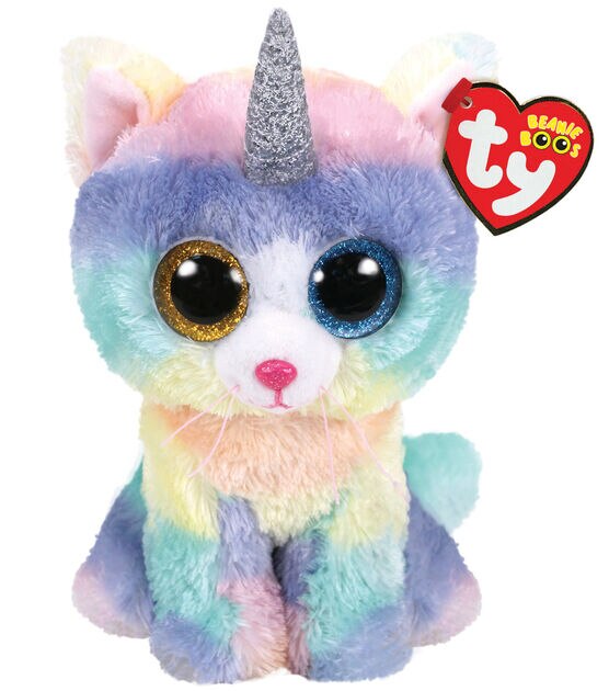 Ty Inc Beanie Boos Regular Heather Cat With Horn Plush Toy