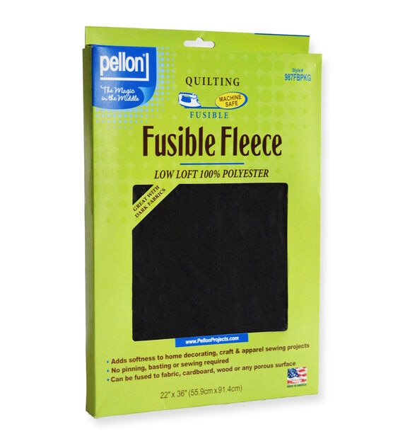 Pellon 987FBPKG Fusible Fleece Black, 22" x 36" Packaged