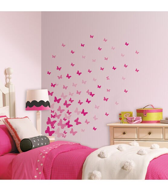 RoomMates Wall Decals Pink Flutter Butterflies, , hi-res, image 5