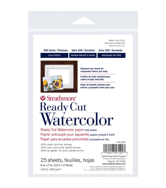 Strathmore Watercolor Paper 8"X10" 140lb 10 Sheets Cold Pressed