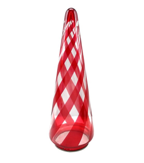 11" Christmas Candy Cane Swirl Glass Tree by Place & Time