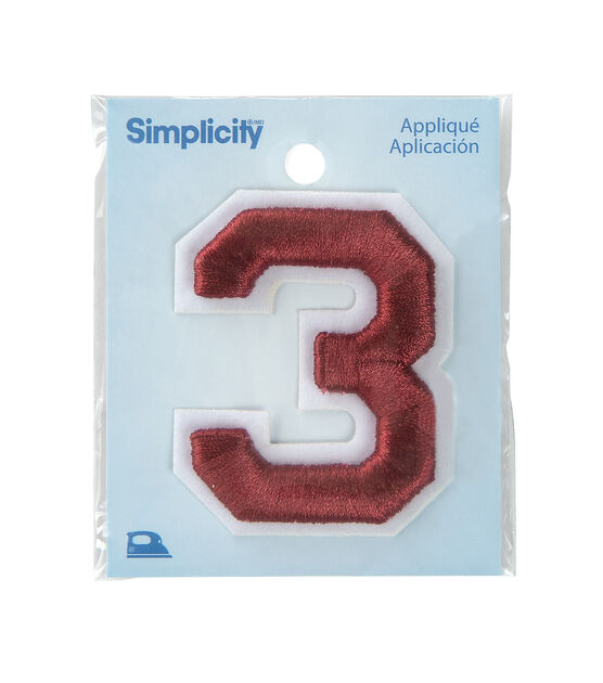 Simplicity 2" Raised Embroidered Number Applique, , hi-res, image 12