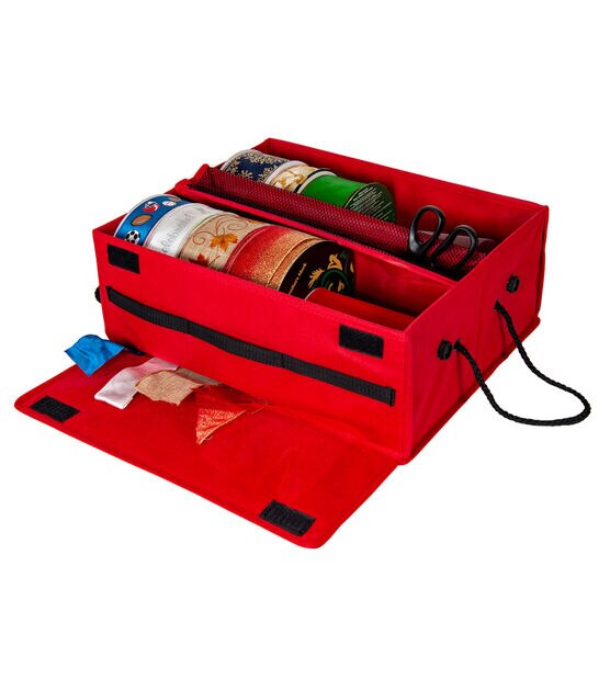 Santa's Bags Red 12 Ribbon Storage Box, , hi-res, image 3