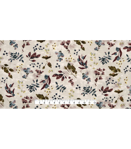 Leaves Beige Super Snuggle Flannel Fabric, , hi-res, image 4