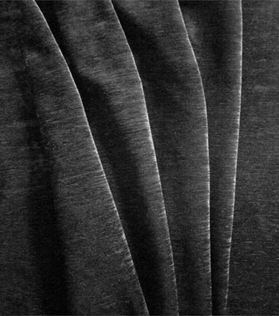 Signature Series Upholstery Velvet Fabric Black, , hi-res, image 2