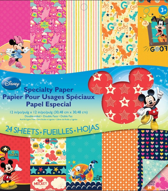 Disney Double-Sided Specialty Paper Pad 12X12 24 Sheets-Mickey