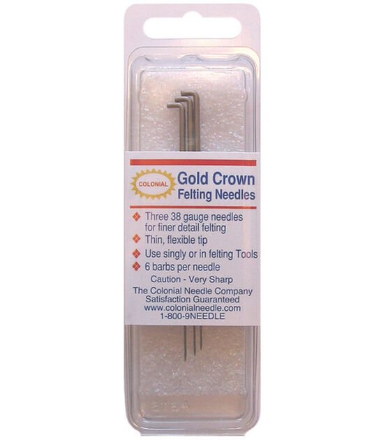 Colonial Gold Crown Felting Needles 3 Pkg Size 38