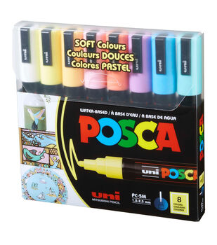 7 Pastel Posca Paint Markers, 5M Medium Posca Markers with