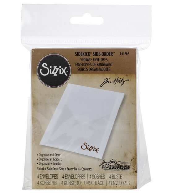 Sizzix Sidekick Side Order 3"X4" Storage Envelopes 4 Pkg