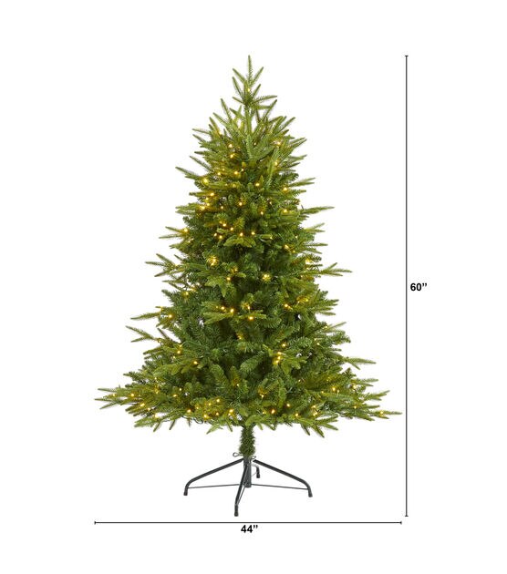 Nearly Natural 5' Clear Pre Lit Natural Look Mountain Fir Christmas Tree, , hi-res, image 2