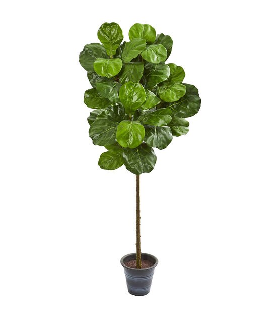Nearly Natural 5ft. Fiddle Leaf Artificial Tree with Decorative Planter
