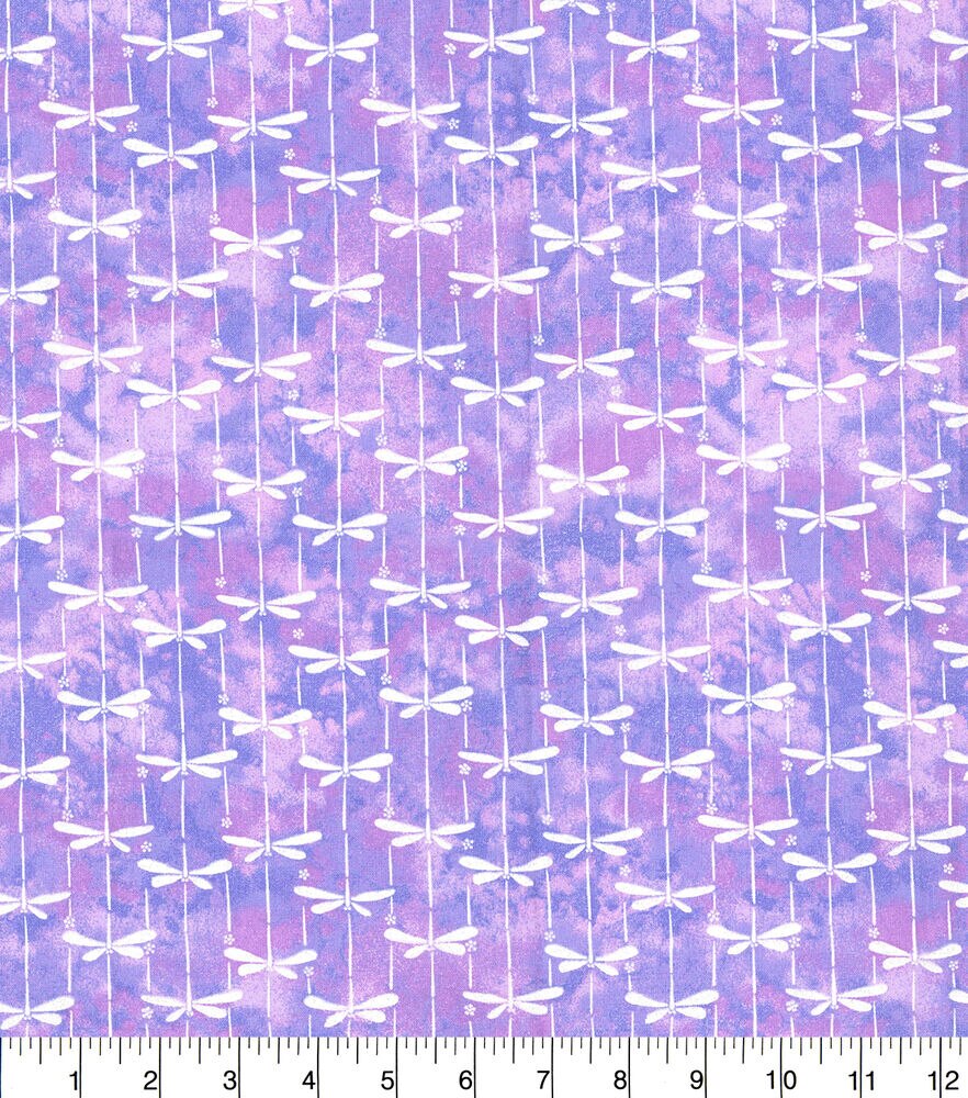 Fabric Traditions Untamed Dragonfly Cotton Fabric by Keepsake Calico, Purple, swatch, image 4
