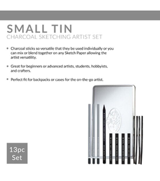 essentials Medium Charcoal Art Set With Tin