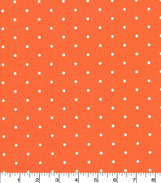 Aspirin Dots on Orange Quilt Cotton Fabric by Quilter's Showcase, , hi-res, image 2