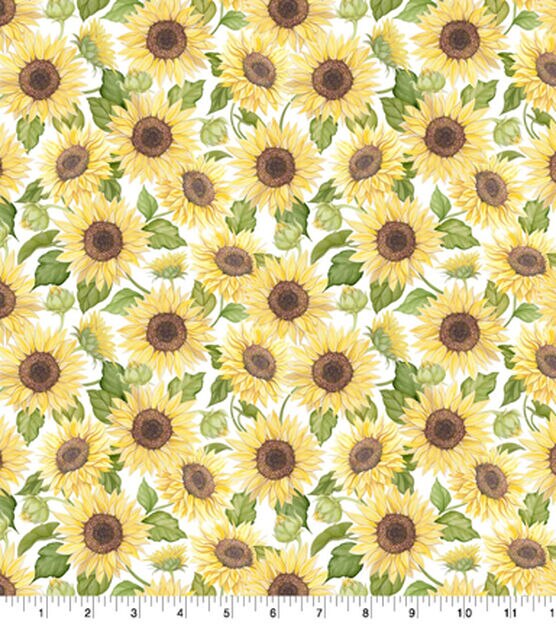 Spring Sunflower Polyester Cotton/Stretch/Swimwear Fabric for Tissue Sewing  Quilting Fabrics Needlework Quilt DIY 50*145cm