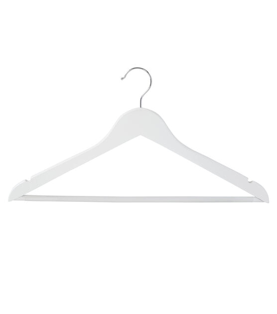 Quality Hangers - White Wooden Kids Hanger, Non Slip Grip, Chrome Swivel Hook, 13 inch with Clips (Set of 5) Quality Hangers