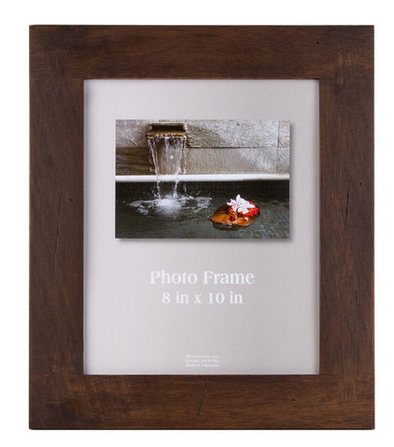 BP 8" x 10" Distressed Walnut Wood Mission Tabletop Picture Frame
