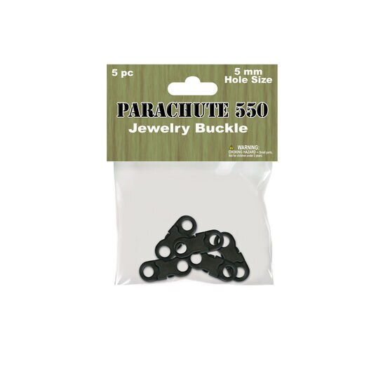 5mm Black Parachute Cord Jewelry Buckles 5pk by hildie & jo