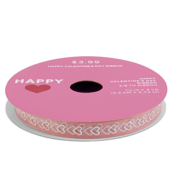 Holiday Home Valentine Ribbon with Glitter - Pink, 1 ct - Kroger