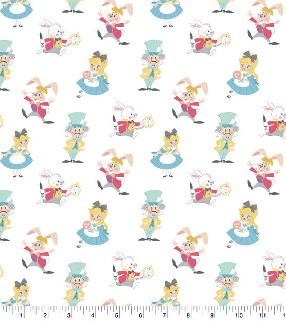 Disney Alice in Wonderland Cotton Fabric Alice & Friends