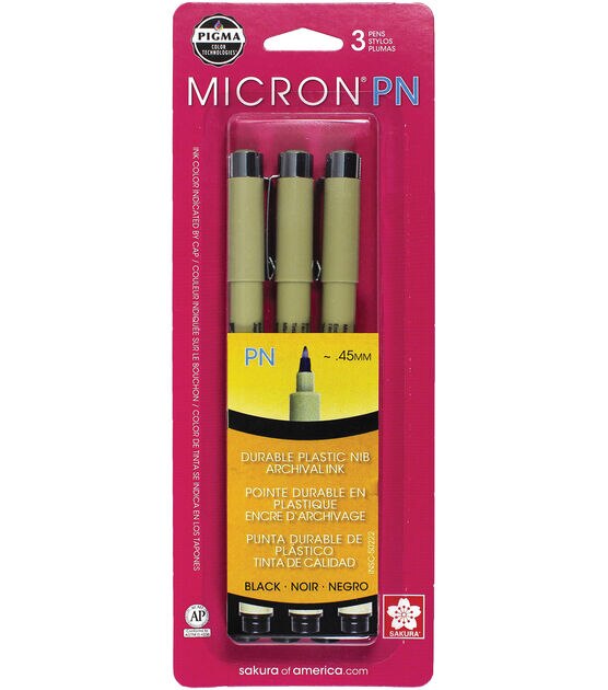 Pigma Micron PN 3 pk Pens Black