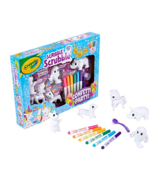 Crayola 12ct Scribble Scrubbie Confetti Party Toy Set, , hi-res, image 2