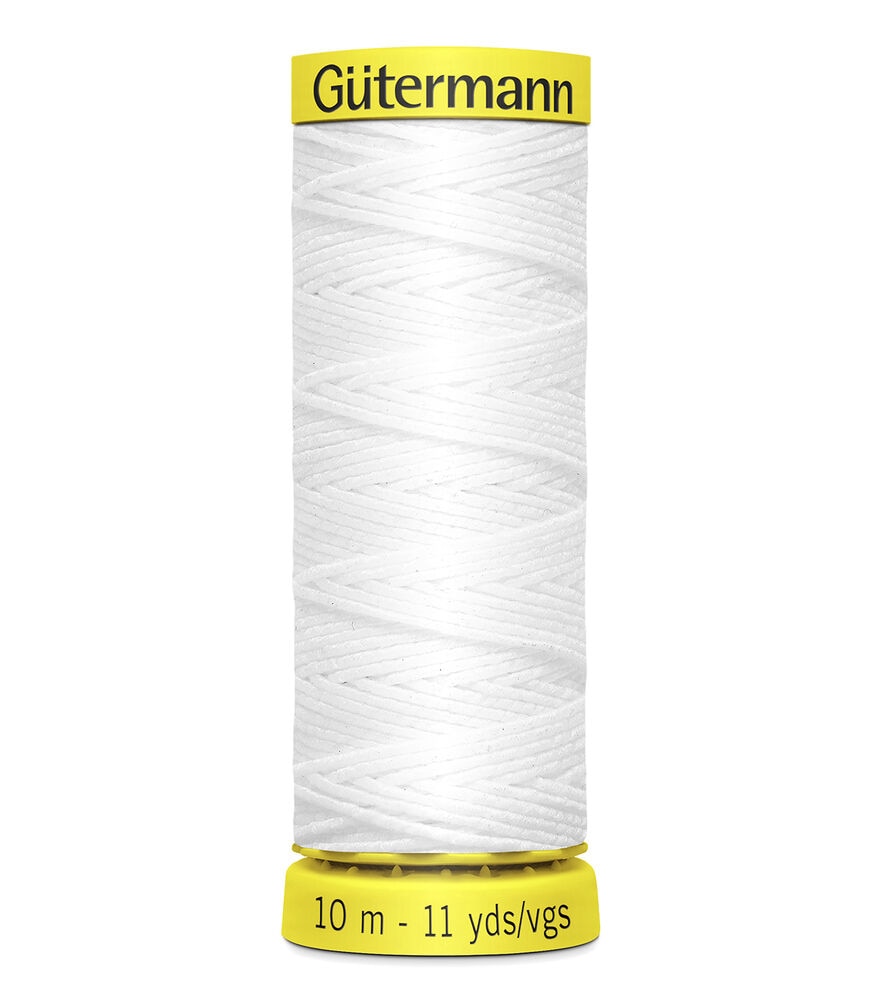 Gutermann Thread Elastic 11 Yards, 5019 White, swatch