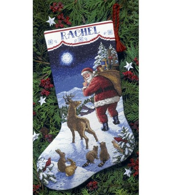 Dimensions Christmas Stocking Kit 8359 Counted Cross Stitch Santa NOS 1988  Vb