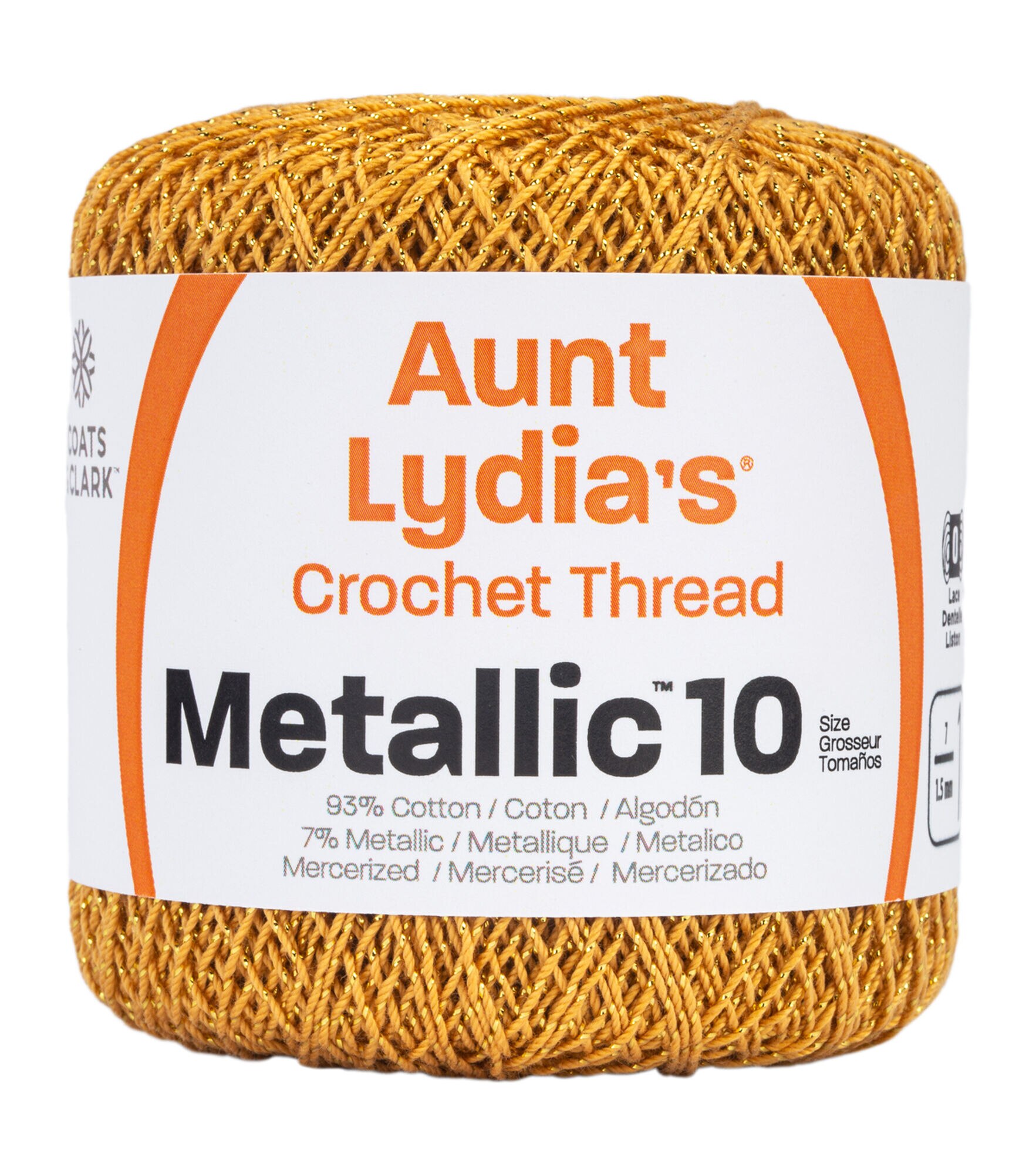 Aunt Lydia's Crochet Thread - Size 10 - Golden Yellow (2-Pack)